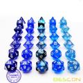 Bescon RPG Dice Set 35pcs Ocean Blue Set, DND Role Playing Game Dice 5X7pcs