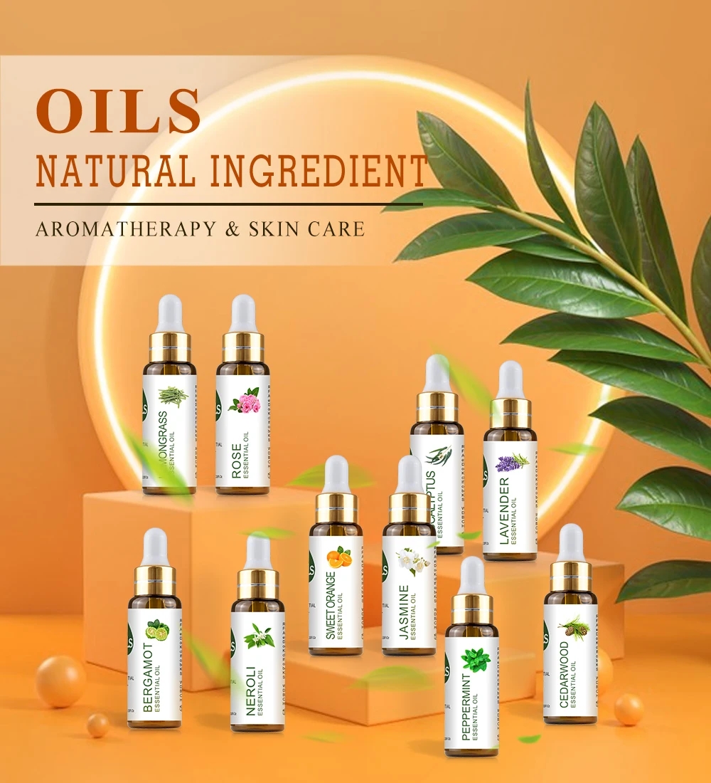 Aromaterapia de plantas naturais pura OEM 10ml com óleos essenciais de laranja doce do goteiro para cuidados com a pele