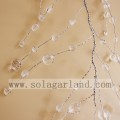 Branche d&#39;arbre guirlande de perles en acrylique clair et blanc