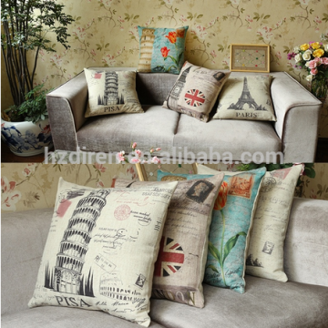 European Vintage Style Cotton Linen Decorative Cushion Pillow Covers