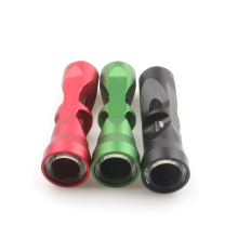 New cylindrical horn shaped glass metal smoking pipe