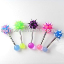silicon koosh ball piercing jewelry body tongue barbell