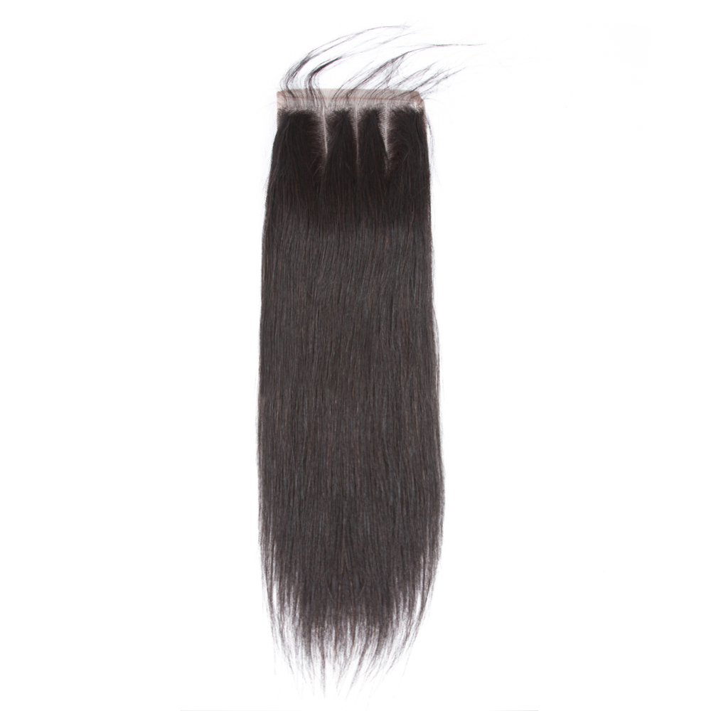 Cheap Soft And Smooth 10A 4x4 Swiss Lace Natural Color 100% Brazilian Virgin Human Hair Straight 10"-20" Lace Closure