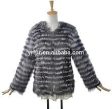 YR566 Fashion Hot Sale Luxury Silver Fox Strips Natural Color Fur Apparel