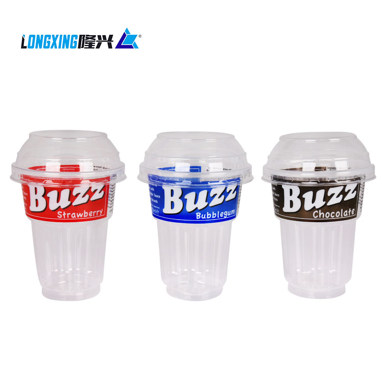 2018 new design plastic ice cream cup with lid