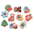 Brokat Christmas Charms Rzemiosło żywiczne Xmas Snow Deer Tree DIY Art Deco Kawaii Święty Mikołaj Wisiorek Naszyjnik Biżuteria Ozdoba Sklep