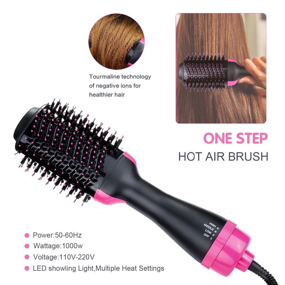 Electric Comb 2 IN 1 Hair Dryer Straight Hair Brush Hair Curlers Rollers