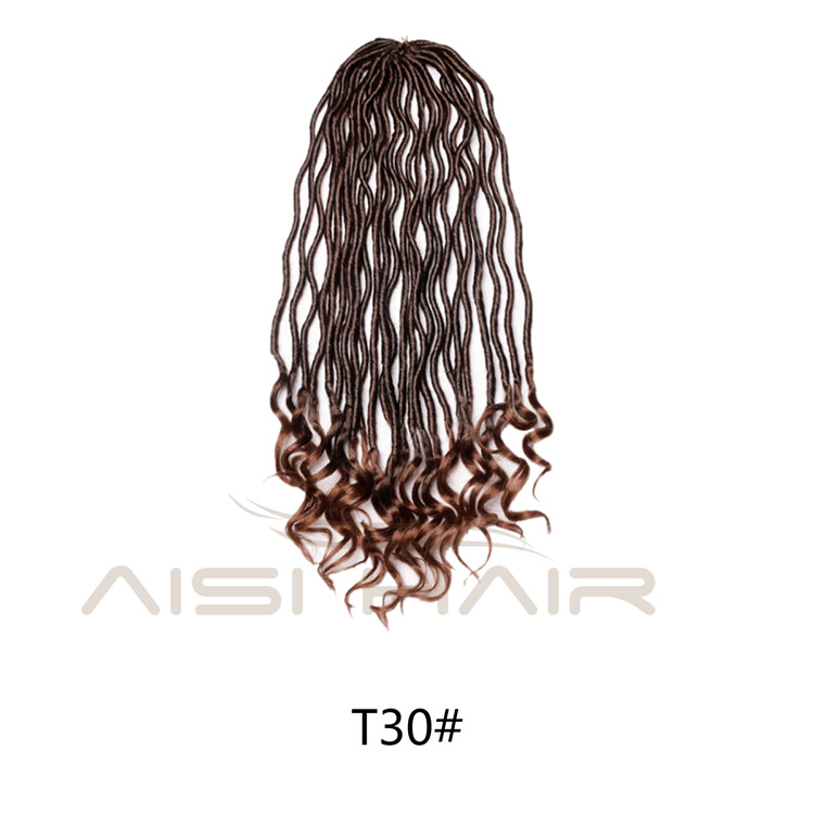 Aisi Hair Crochet Hair Extensions Faux Locs Curly Crochet Braiding Hair Synthetic Ombre Braids for African Americans