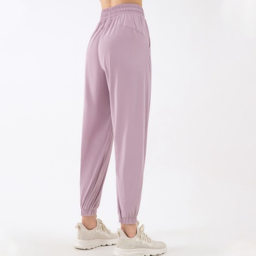 Pantalones de chándal sólidos deportivos sueltos casuales para mujer