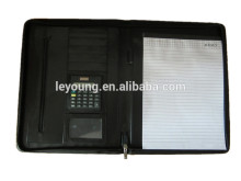 Leather Zipper Compendium Folders PU Organizer
