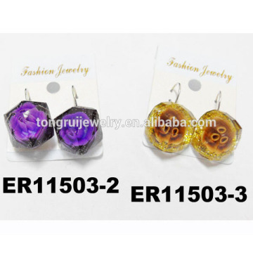 wholesale resin flower simple design clip on earrings women