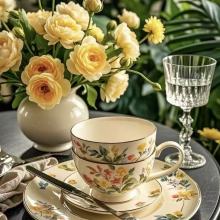 Elegant Blue Floral High-end Porcelain Tableware