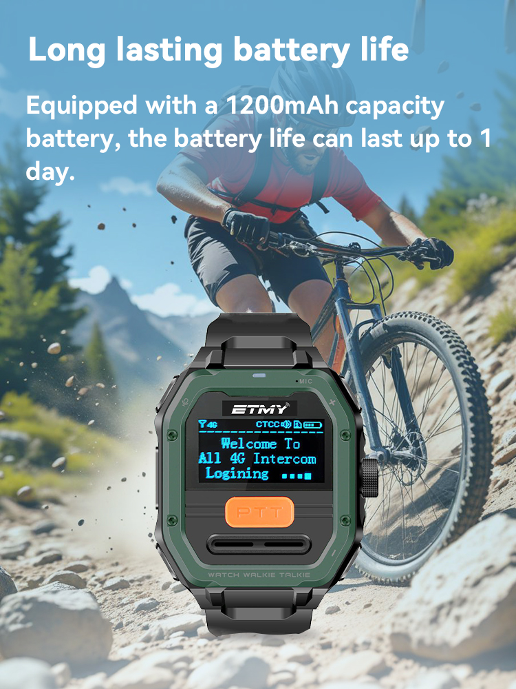 2025 New 4G POC Radio Smart Wrist Watch ETMY ET-CW1 5000km Nationwide Communication Sim Card Supported Radio Walkie Talkie