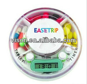 Digital Timer Pill Box Weekly Pill Box Timer Round Pill Box Timer