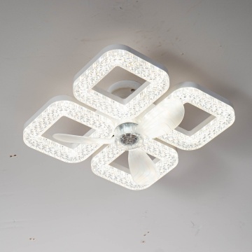 Modern Crystal Flush Mount Ceiling Fan