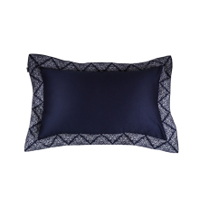 Embroidered Blue 100% Cotton Modern Brief Pillowcase