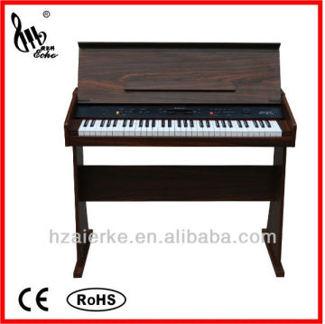 wood stand piano black