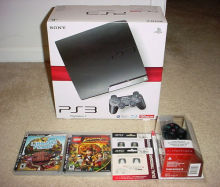 100% Original Sony PlayStation 3 120GB Slim Console +7 Games +2 Controllers