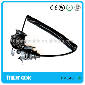 7 core 24 V copper conductor TPU sheath trailer spiral cable cord