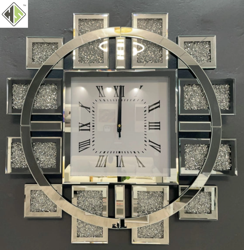Horloge murale miroir élégante personnalisable