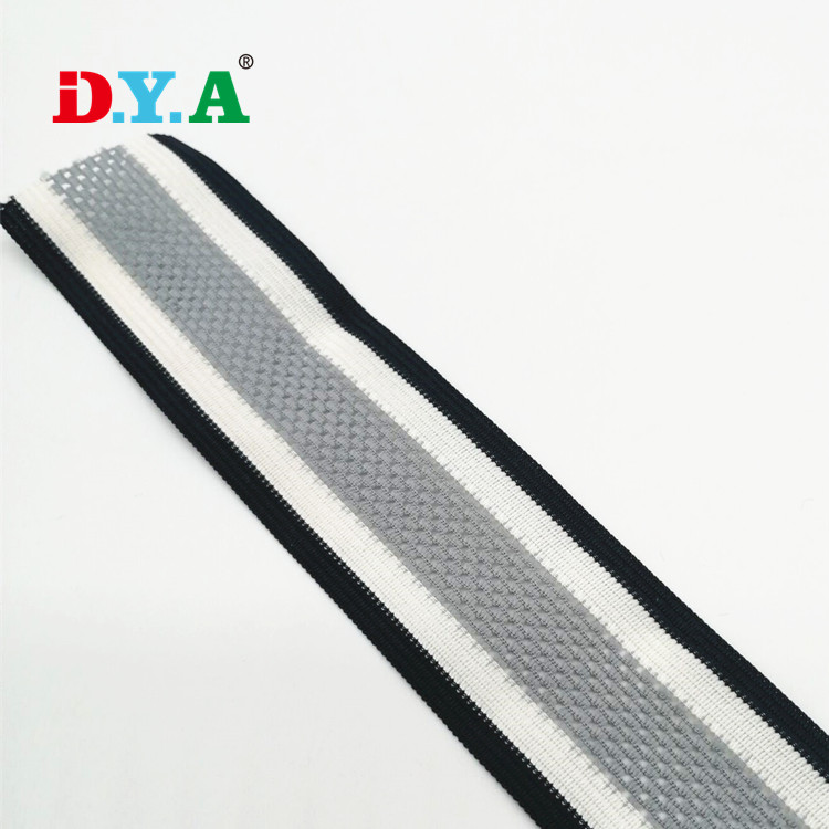 Multi Colors Flat Polyester Mesh Knitted Tape Webbing Band For Garment