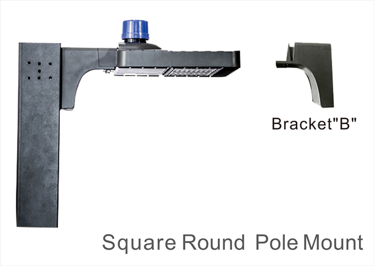 DLC ETL listed 300 watt led parking lot shoebox light 4 types brackets IP66 pole street lighting