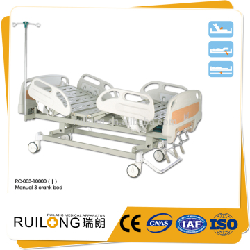 Steel frame 3 Cranks ABS Manual Hospital Monitor Bed