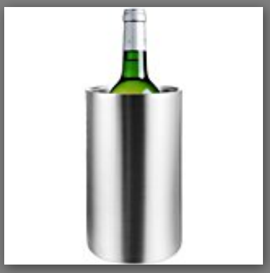 Şarap için bir şişe metal buz kovası