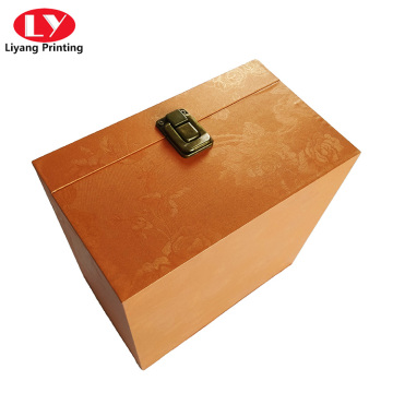 Luxury cosmetic decorations paper box with metal lock