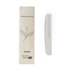 Disposable Plastic Hotel Comb with Stone Paper Packaging
