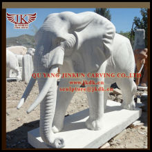 white marble elephant sculpture for garden ornaments