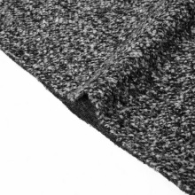 Black White Fleece Tweed Wool Fabric