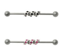 Silver Steel Industrial Bar Gem Spiral