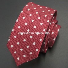 dots neck tie silk linen skinny tie