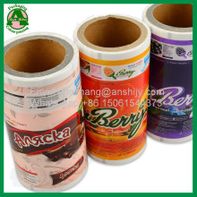 Custom logo print ice popsicle packaging wrapper plastic printed film in roll