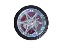 Fashion Design Car Wheel Shape Modern Plastic Decorative Wall Clock