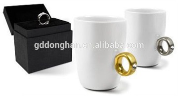 wholesale elegant Gold Plated Ring Mug with diamonds