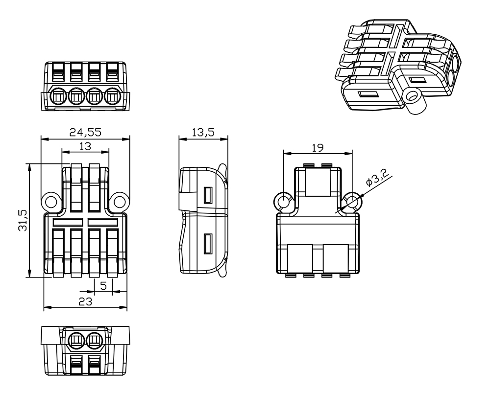 Conjoint Wire Connector BD42 parameter