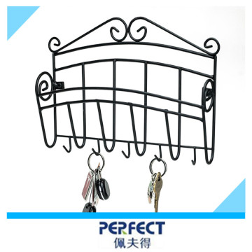 Wall mounted metal wire key rack letter stroage shelf