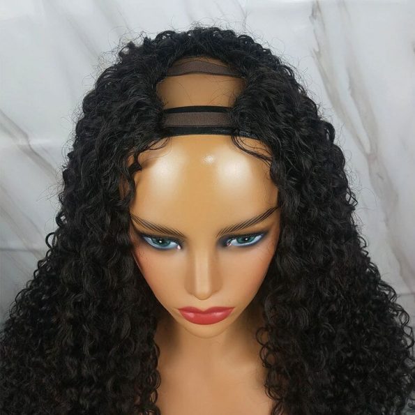 Loose Deep Human Hair U Part Wig Natural Color Brazilian Remy Hair Wig Wholesale Factory Price Afro Kinky Curly Wig 150% Density