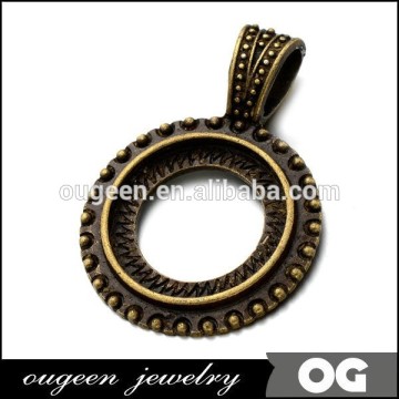 20mm round shaped Pattern Blank gemstone journey pendant Settings without stones