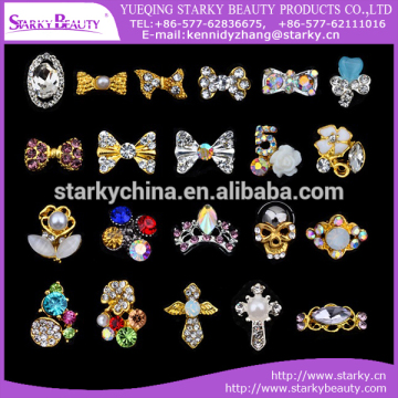 wholesales 3d mentl alloy nail charms/bling nail rhinestones decoration