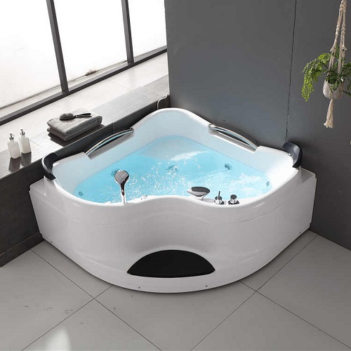 Hot Tub Spa Massage Acrylic Corner Whirlpool for Two Persons Massage Bathtub