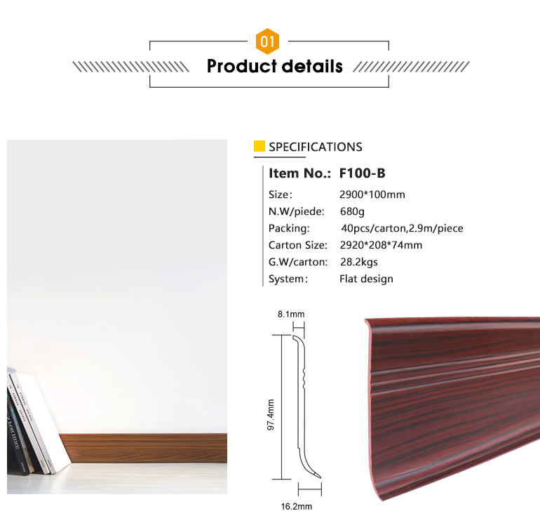 RAITTO Wholesale PVC Cheap Plastic Baseboard