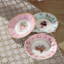 4.4 Inches Elegant Ice Cream Design Ceramic Tea Cup Holder