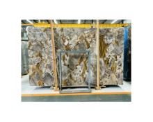 Customized Bugatti Gold Marble Fusion Stone Countertop and Floor Design