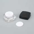Clear Black Square CosmeticCream Double Acrylique Avec Couvercle