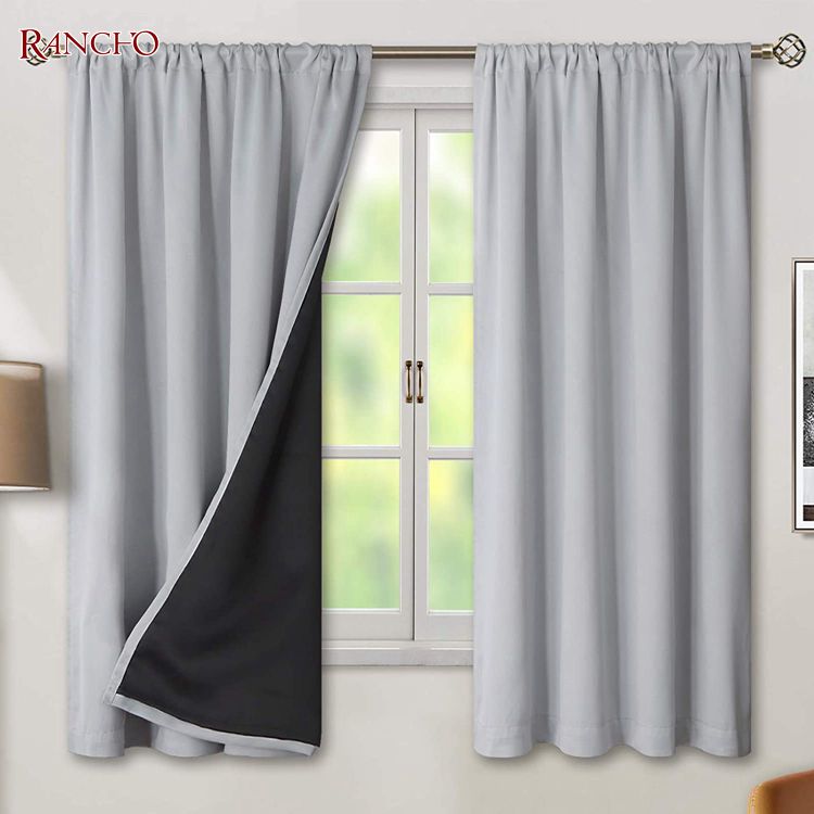 Custom size thick double layer 100% blackout curtain window curtain for bedroom