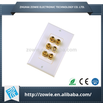 3.0 speaker wall plate 6pcs binding post