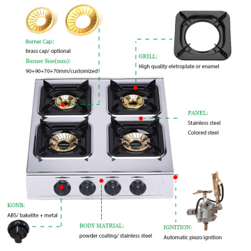 Gas Stove 4 Burner Table